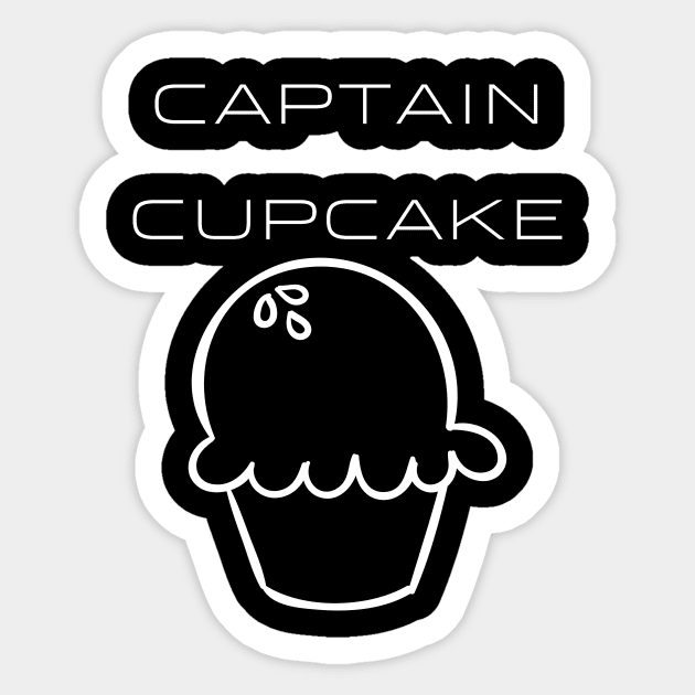 Captain Cupcake Typography White Design Sticker by Stylomart